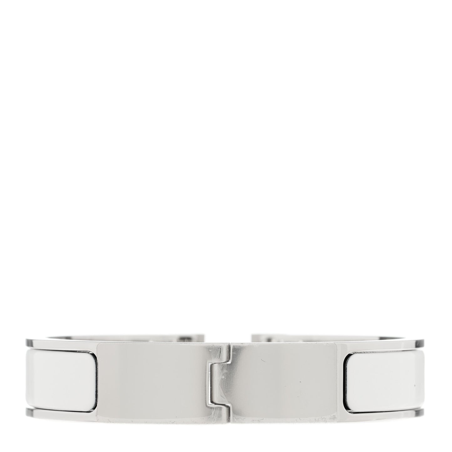 Enamel Narrow Clic Clac H Bracelet PM White