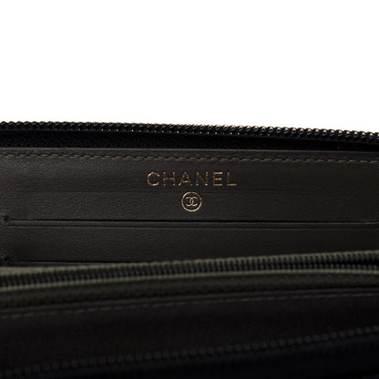 Chanel Caviar Quilted Small Boy Zip Around Wallet Black 6 of 12