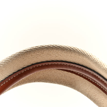 Chloe Linen Calfskin Medium Woody Ribbon Tote White Brown 13 of 14