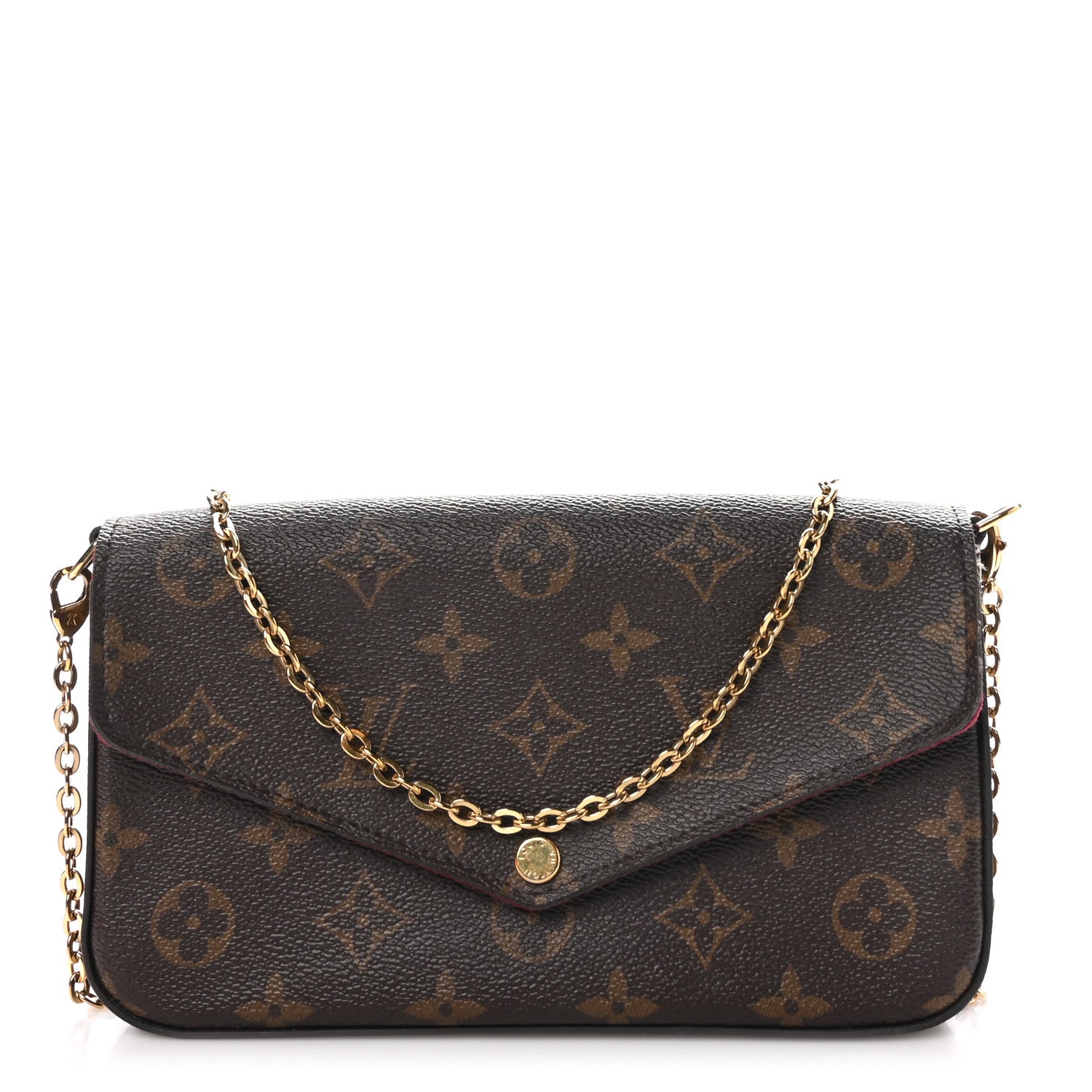 Louis Vuitton Monogram Pochette Felicie Chain Wallet Fuchsia 1 of 11