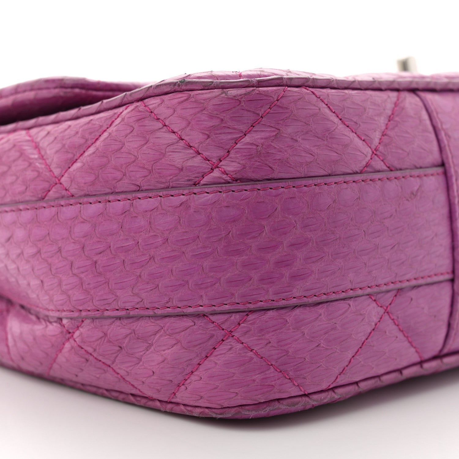 Chanel Elaphe Snakeskin Quilted Jumbo Easy Carry Flap Purple 9 of 13