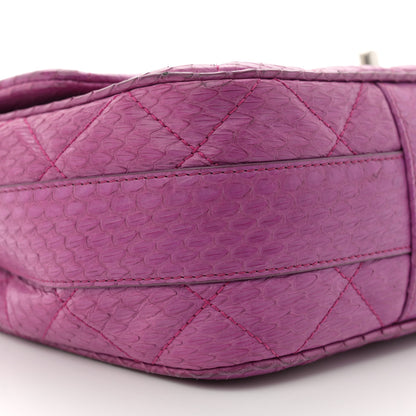 Chanel Elaphe Snakeskin Quilted Jumbo Easy Carry Flap Purple 9 of 13