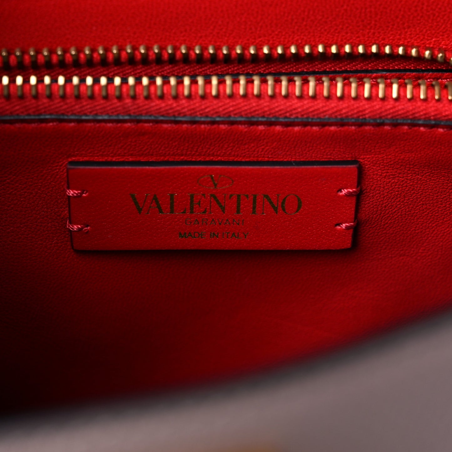 Grainy Calfskin Small VSling Top Handle Bag Clay