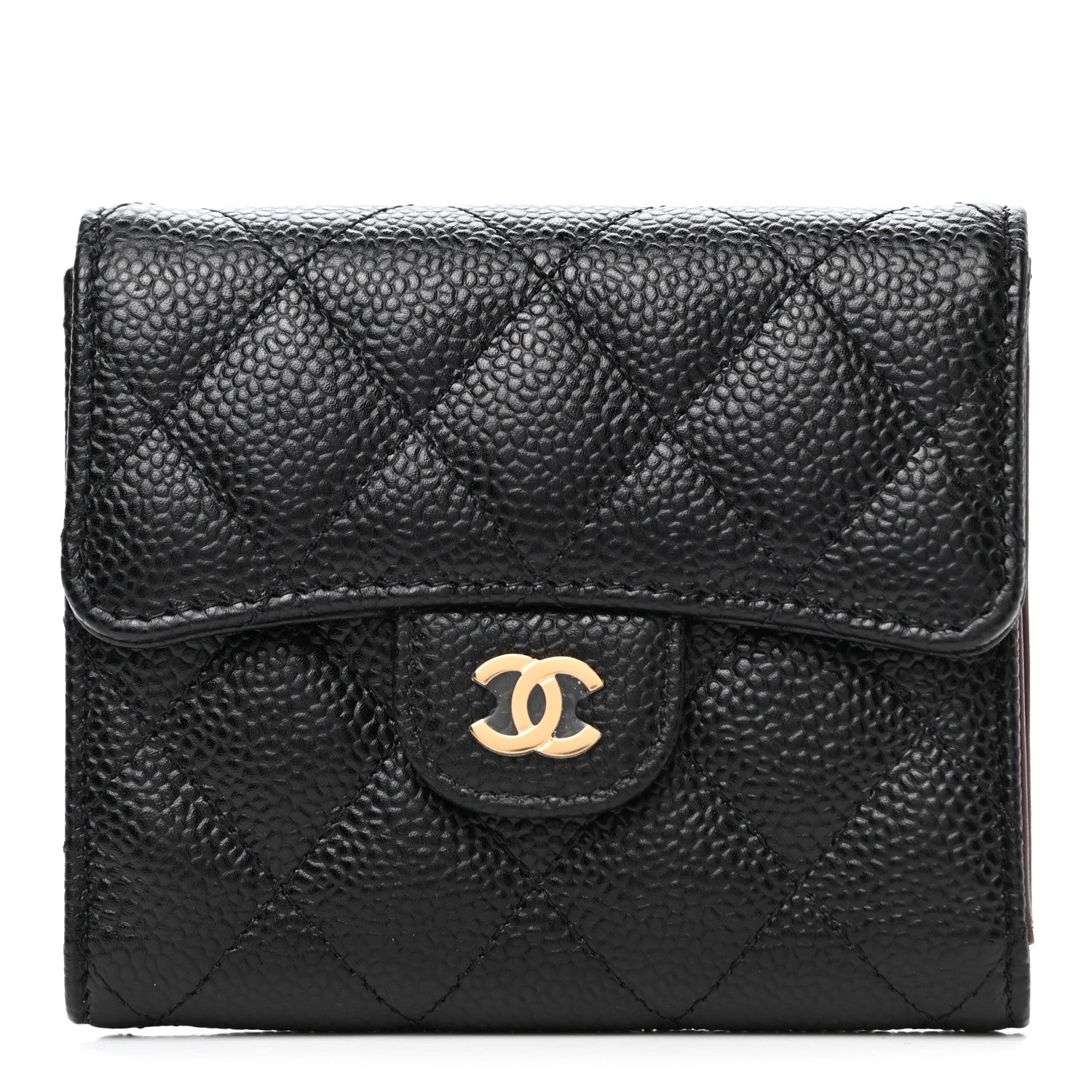 Chanel Caviar Quilted Compact Flap Wallet Black 1 of 9