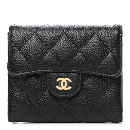 Chanel Caviar Quilted Compact Flap Wallet Black 1 of 9