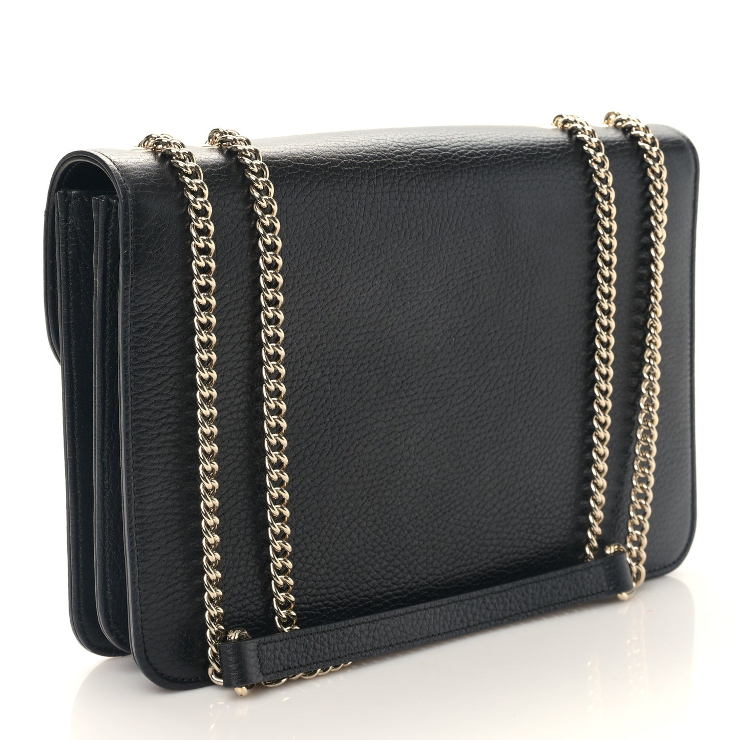 Dollar Calfskin Interlocking G Shoulder Bag Black