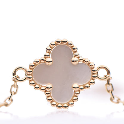 Van Cleef & Arpels 18K Yellow Gold Mother of Pearl Sweet Alhambra Bracelet 4 of 8