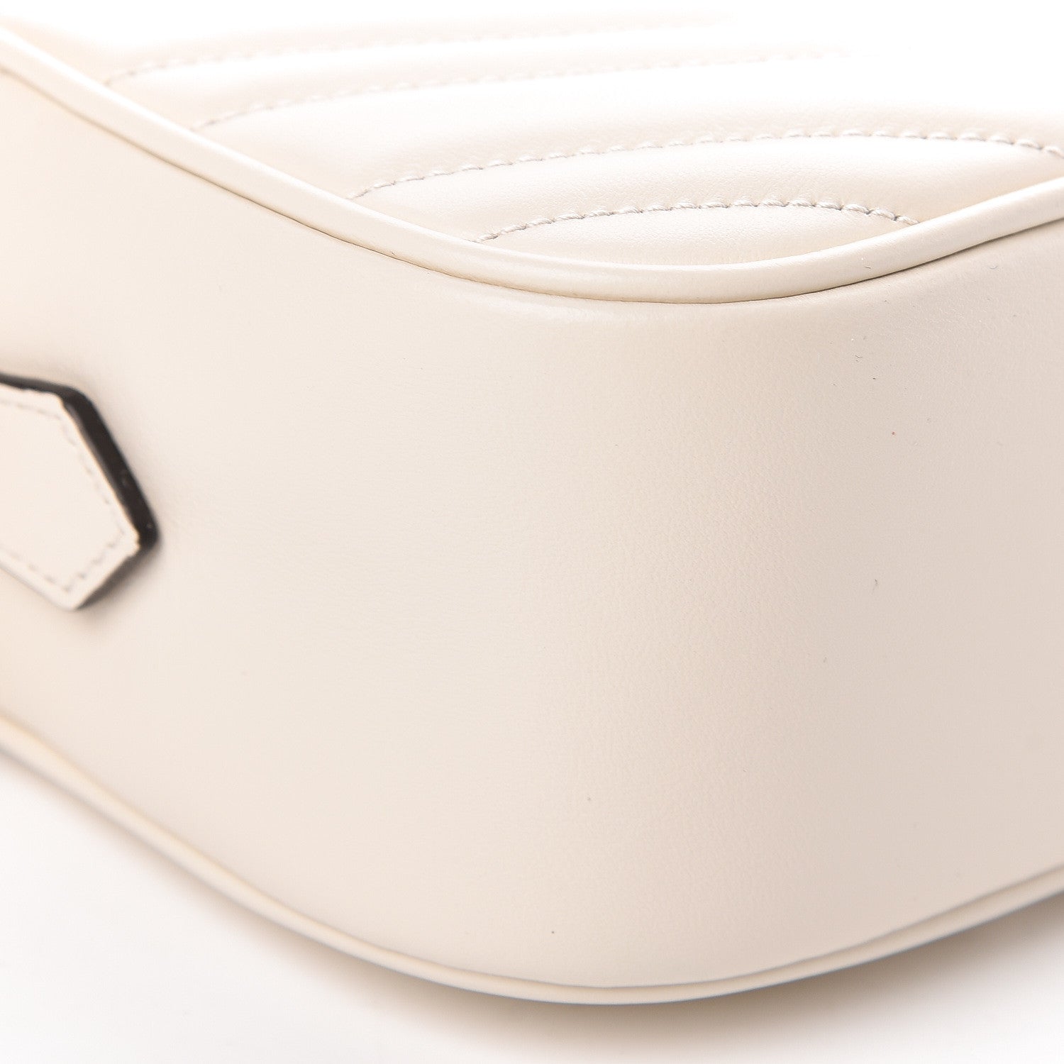 Gucci Calfskin Matelasse Small GG Marmont Chain Shoulder Bag White 9 of 10