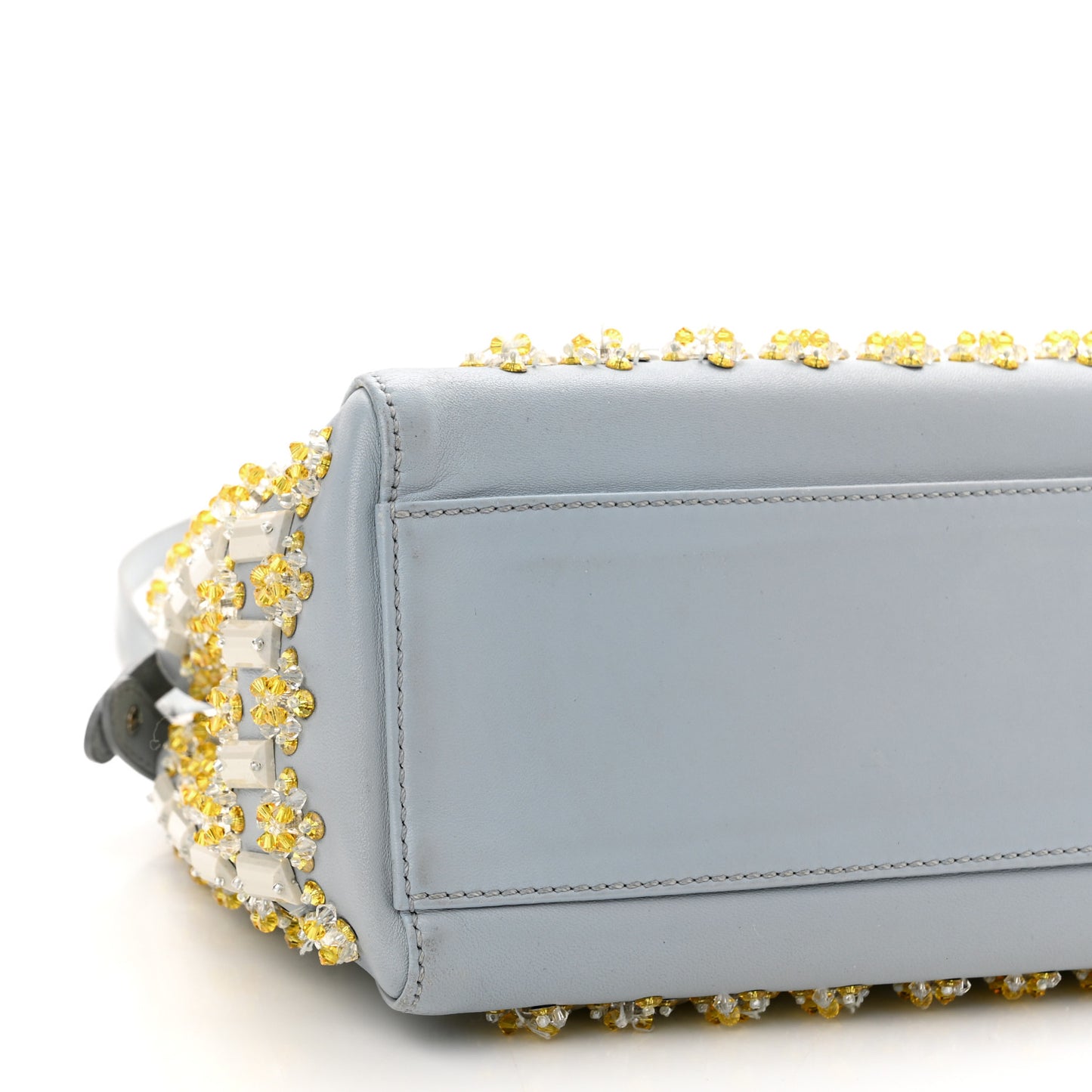 Nappa Crystal Mini Peekaboo Iconic Satchel Light Blue