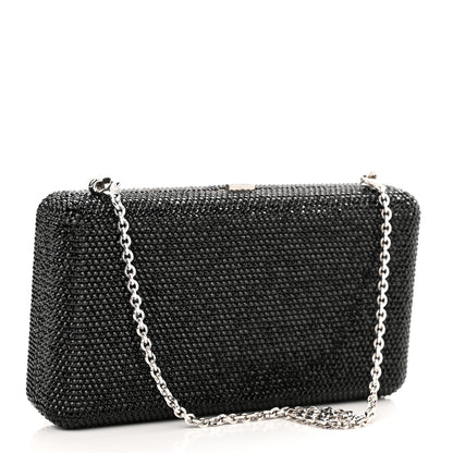 Judith Leiber Crystal Bespoke Slim Slide Clutch Black Silver 3 of 9