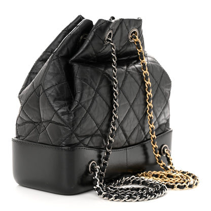 Chanel Aged Calfskin Quilted Small Gabrielle Backpack Black 3 of 11