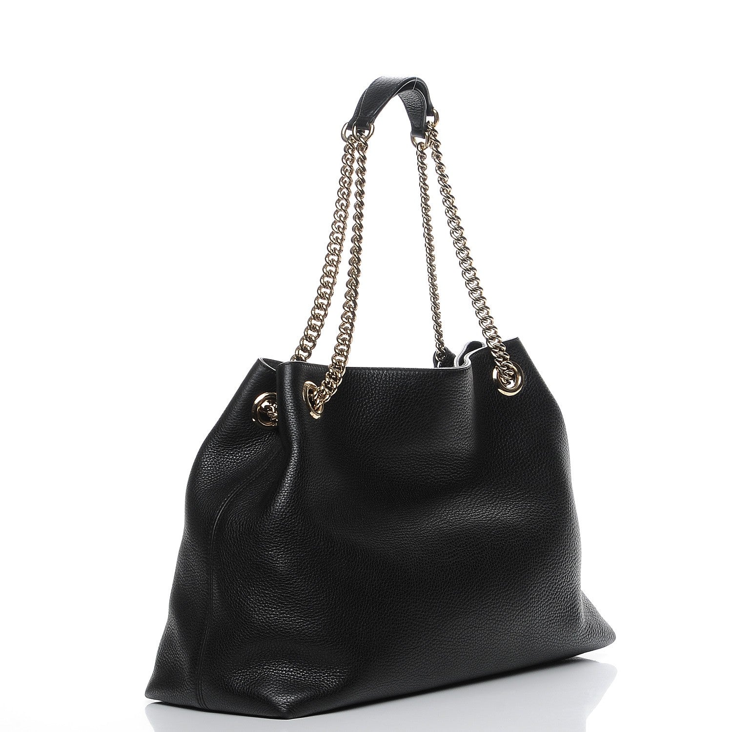 Gucci Pebbled Calfskin Medium Soho Chain Shoulder Bag Black 3 of 7
