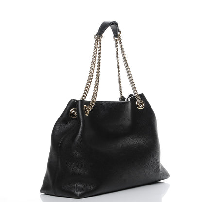 Gucci Pebbled Calfskin Medium Soho Chain Shoulder Bag Black 3 of 7