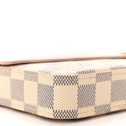 Louis Vuitton Damier Azur Calfskin Pochette Felicie Eau De Rose 10 of 11