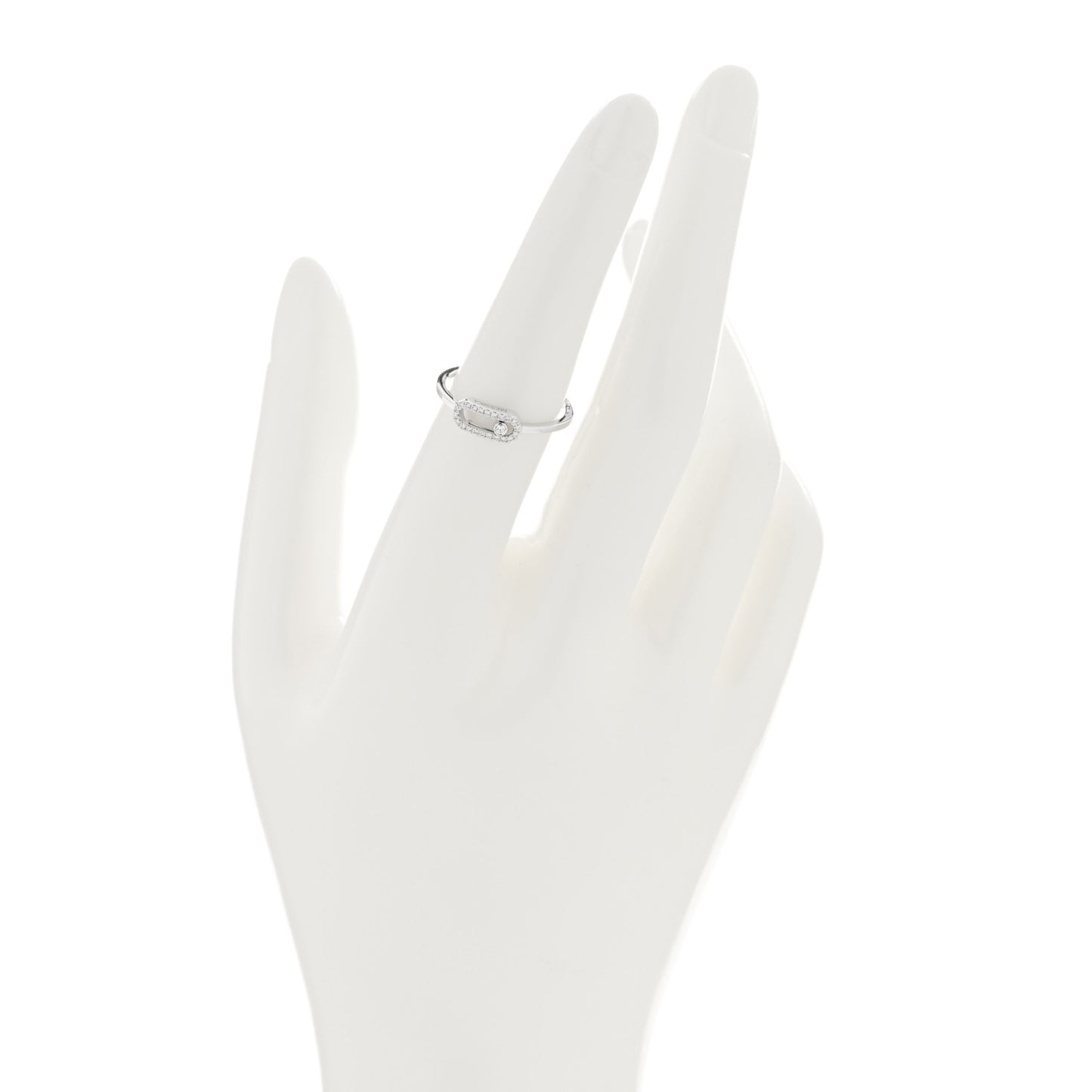 18K White Gold Diamond Move Uno Ring 54 7