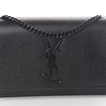 Saint Laurent Grain De Poudre Small Monogram Kate Satchel Black 7 of 10