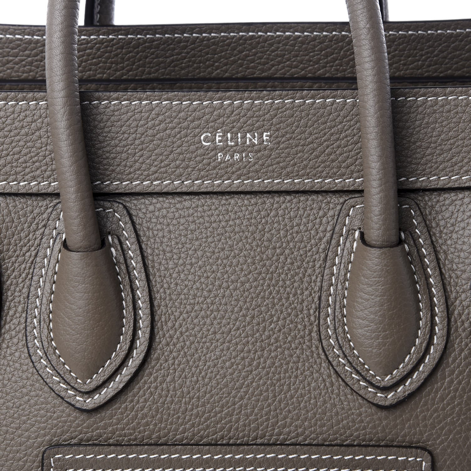 Celine Drummed Calfskin Nano Luggage Souris 8 of 8