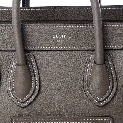 Celine Drummed Calfskin Nano Luggage Souris 8 of 8