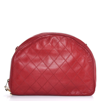 Chanel Lambskin Diamond Stitch Cosmetic Case Red 1 of 17