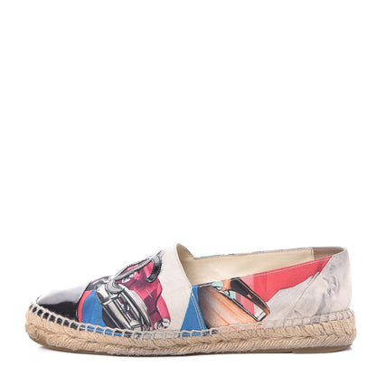 Chanel Crepe Patent CC Espadrilles 37 Multicolor Black 1 of 18