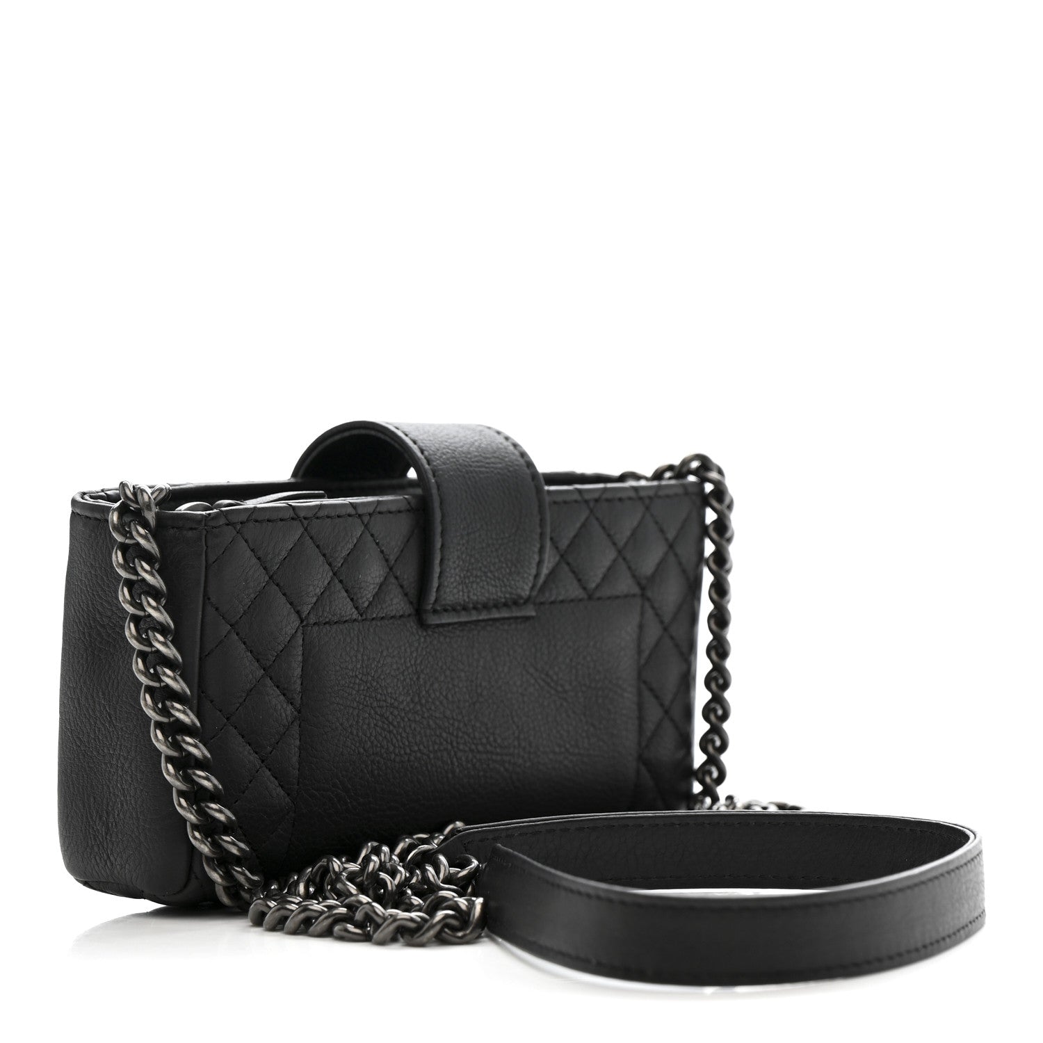 Chanel Calfskin Boy Reverso Mini Pochette Black 3 of 12