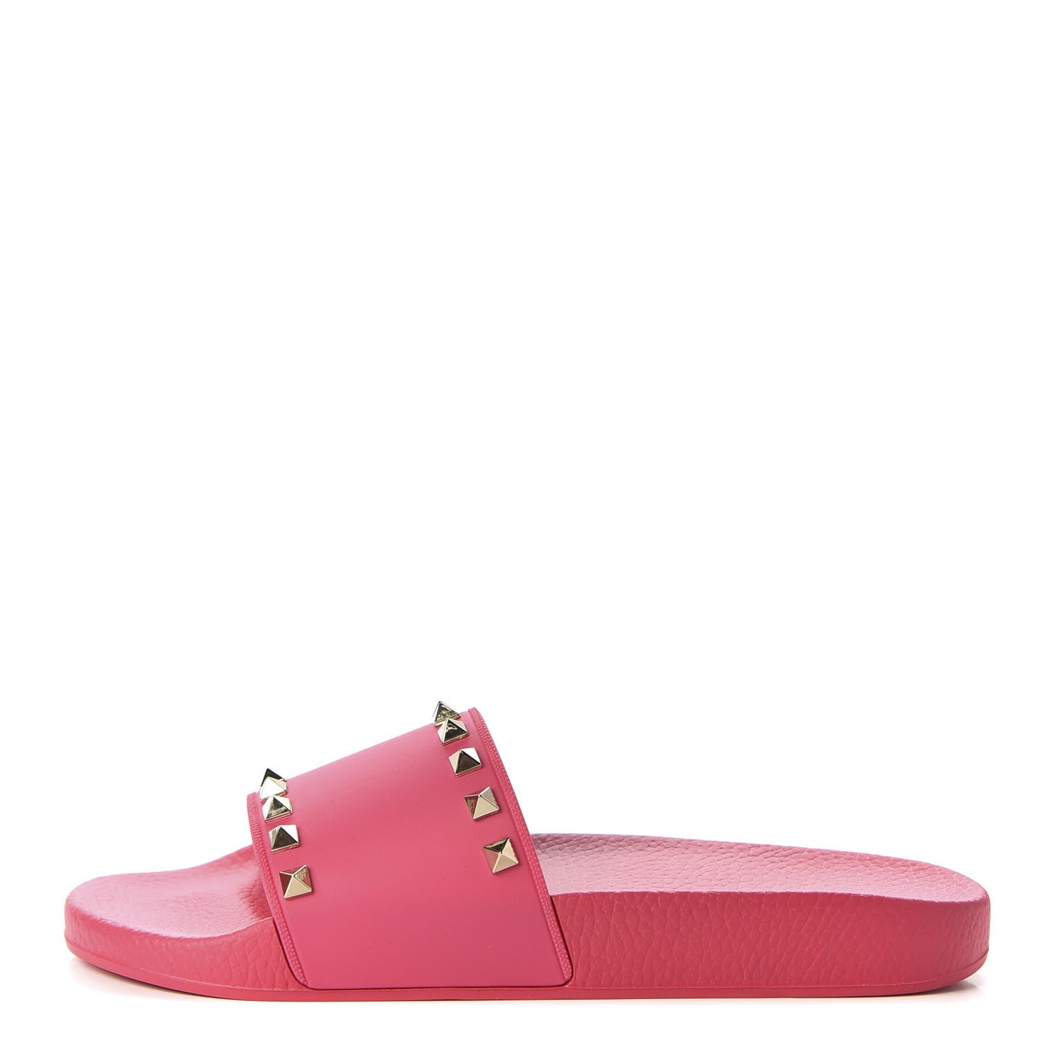 Valentino Garavani Rubber Rockstud Slide Sandals 40 Shadow Pink 1 of 9