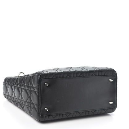 Christian Dior Lambskin Cannage Medium Lady Dior Black 3 of 9