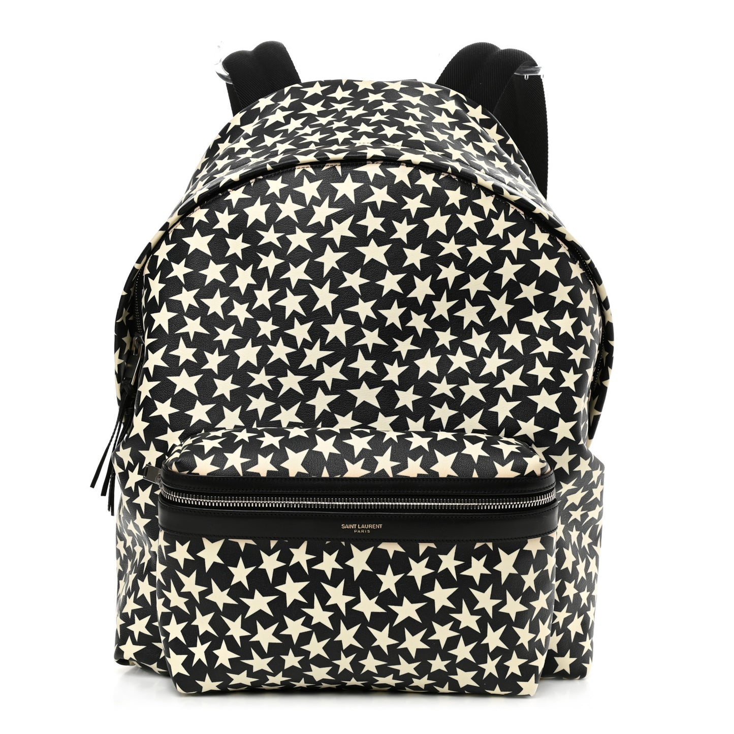 Calfskin Star Print Hunting Backpack Black White