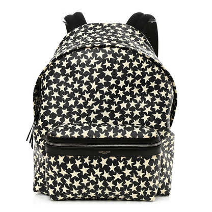 Saint Laurent Calfskin Star Print Hunting Backpack Black White 1 of 11