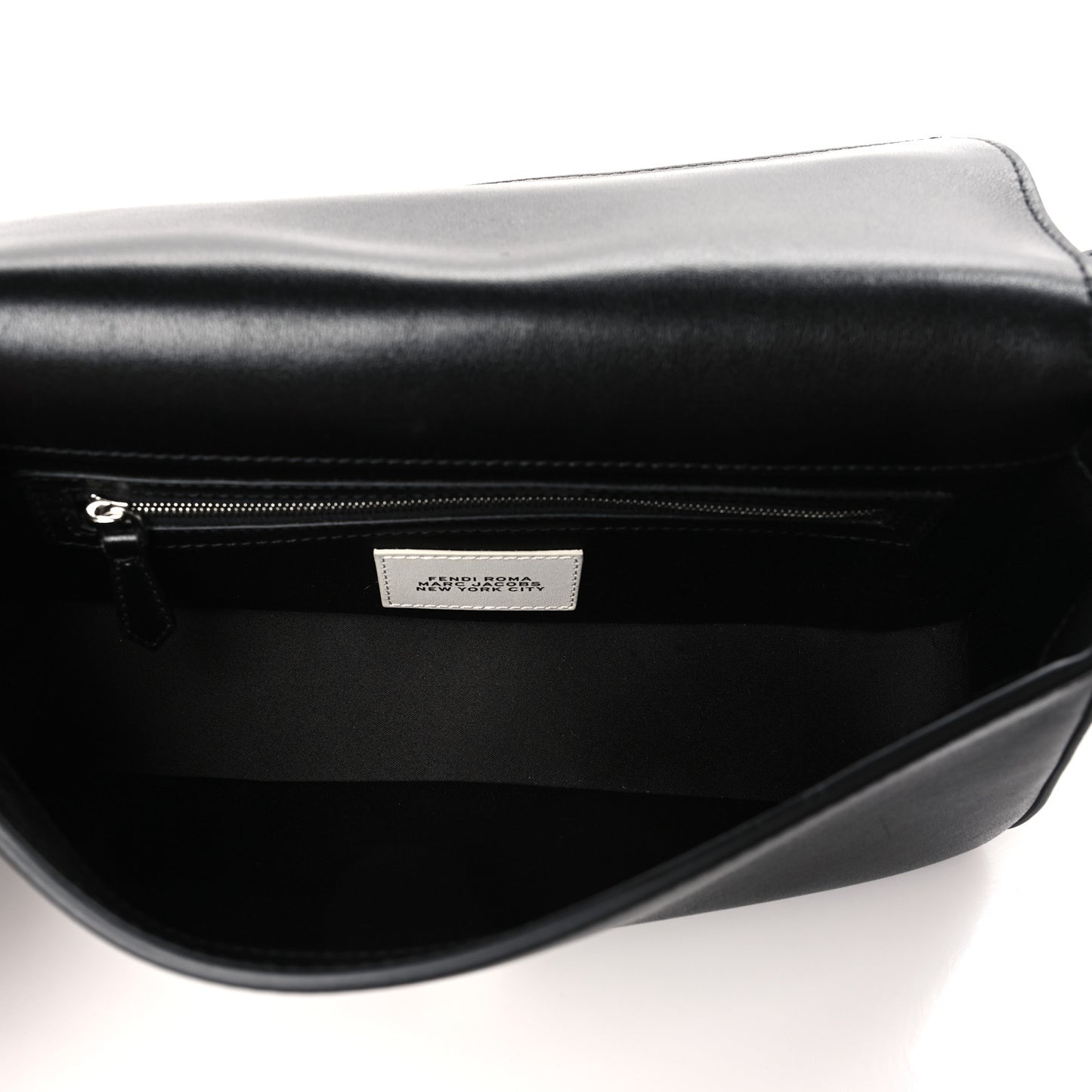 X MARC JACOBS Nappa Logo Medium Baguette Black