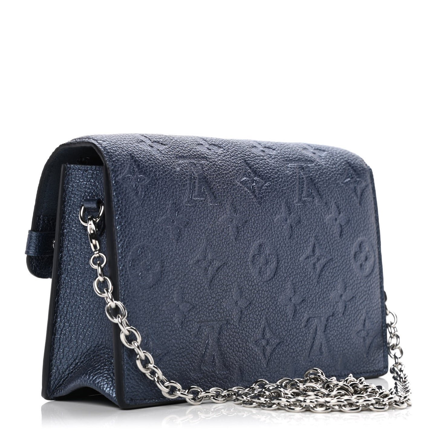 Metalli Empreinte Monogram Vavin Chain Wallet Navy Nacre