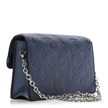 Louis Vuitton Metalli Empreinte Monogram Vavin Chain Wallet Navy Nacre 3 of 11