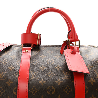 Louis Vuitton Calfskin Monogram Keepall Bandouliere 50 Coquelicot 8 of 11