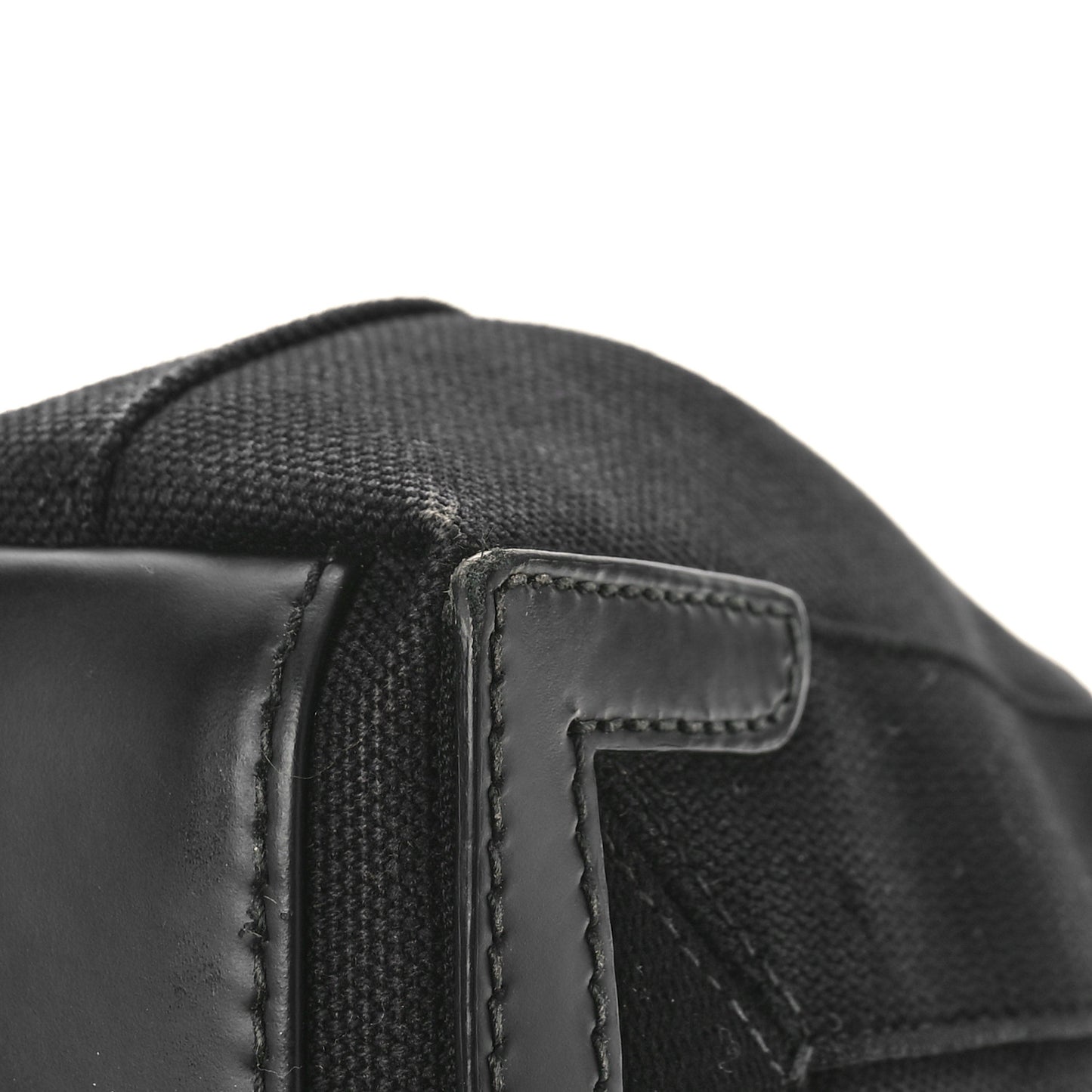 Cotton Canvas Calfskin Navy Cabas XS Black