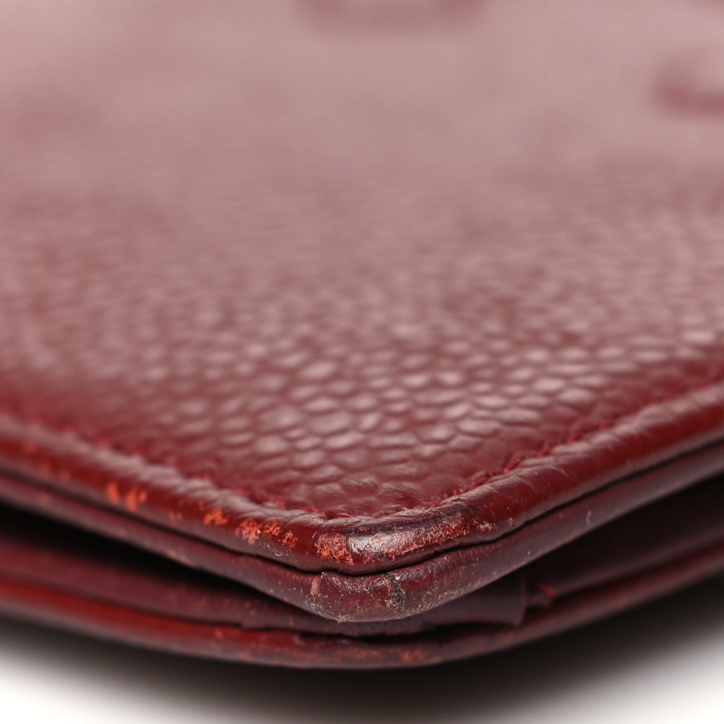 Caviar Timeless CC Yen Wallet Burgundy