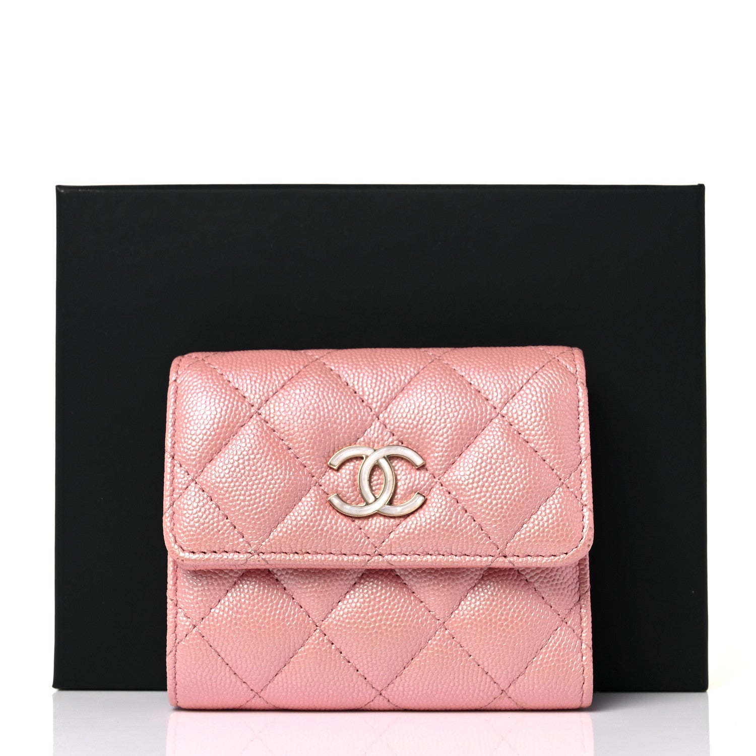 Chanel Iridescent Caviar Quilted Small Flap Wallet Rose Pink 9 of 9