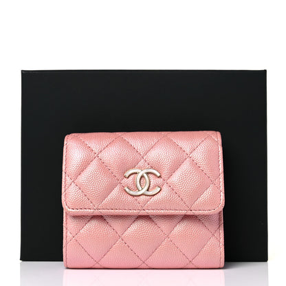 Chanel Iridescent Caviar Quilted Small Flap Wallet Rose Pink 9 of 9