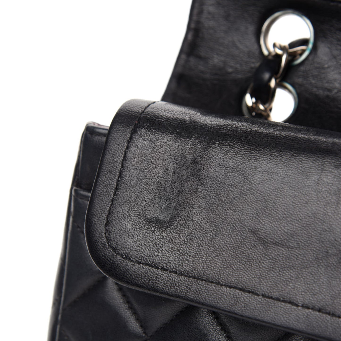 Lambskin Quilted Small Double Flap Black