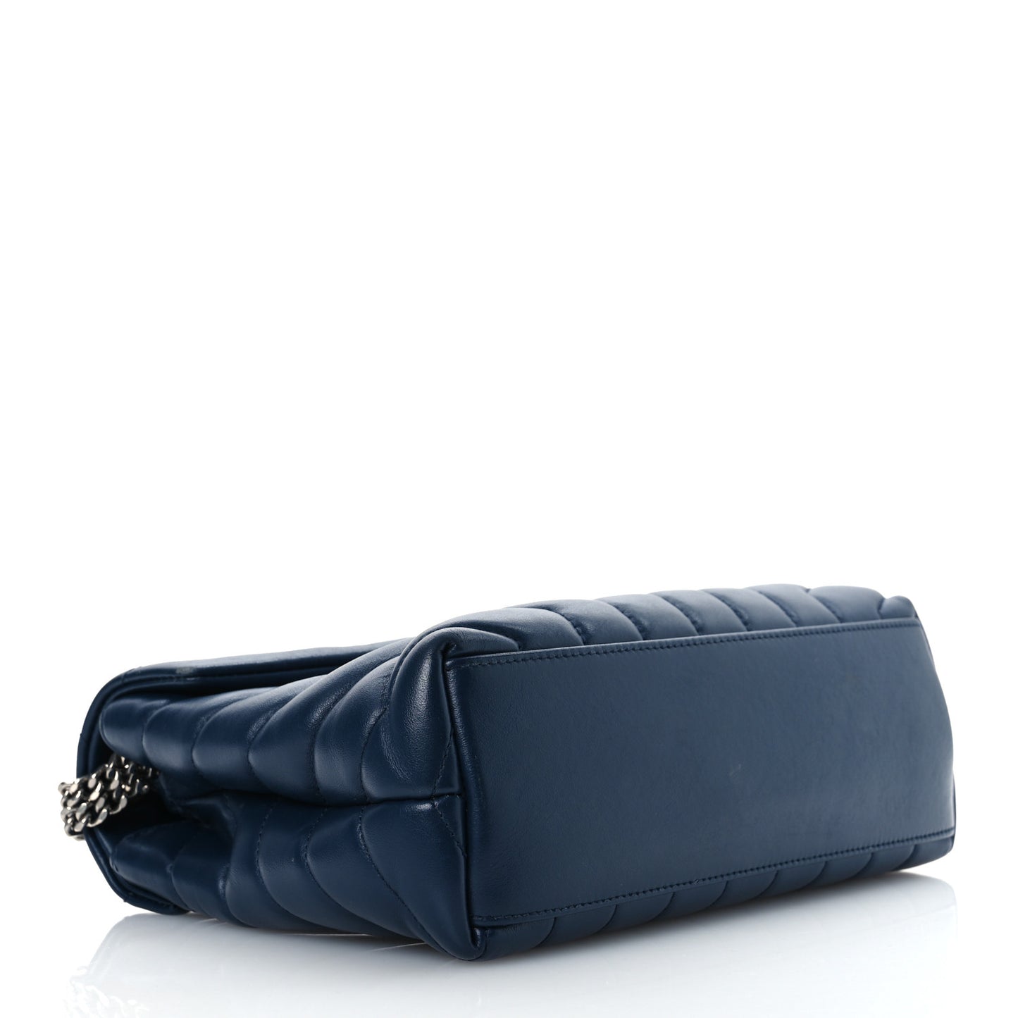 Calfskin Y Quilted Monogram Small Loulou Chain Satchel Navy