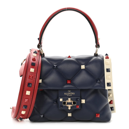 Valentino Garavani Nappa Mini Candystud Top Handle Bag Navy 1 of 11