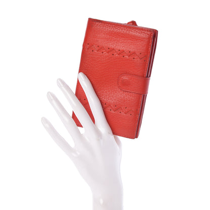 Bottega Veneta Grained Calfskin Continental Snap Wallet Rosso 2 of 13