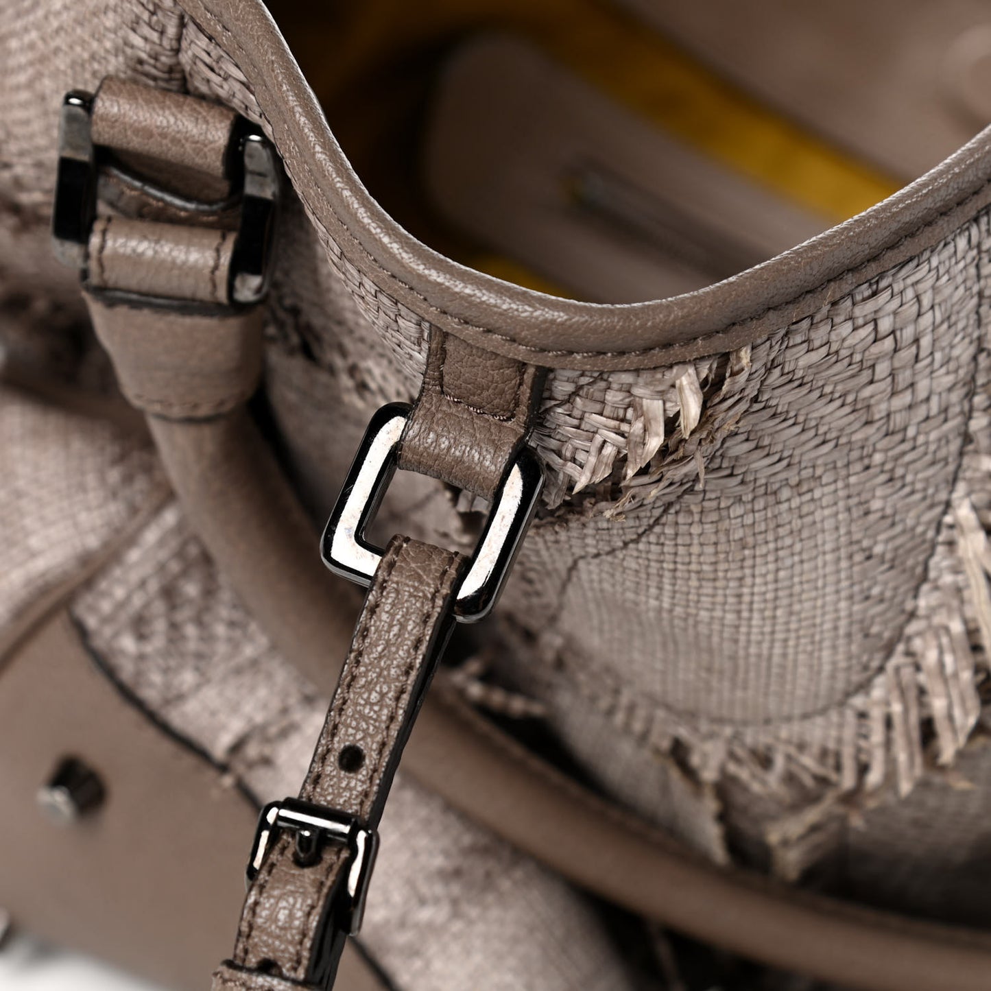 Raffia Prorsum Patchwork Tote Grey