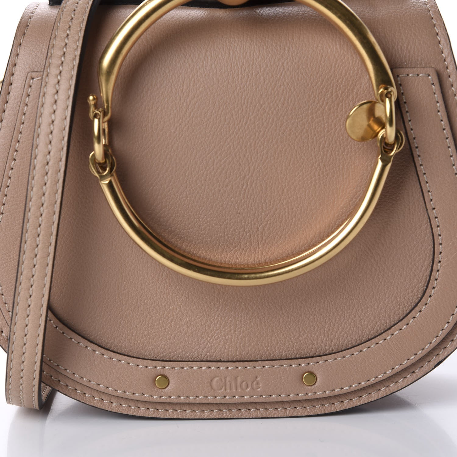 Chloe Calfskin Suede Small Nile Bracelet Bag Biscotti Beige 11 of 11