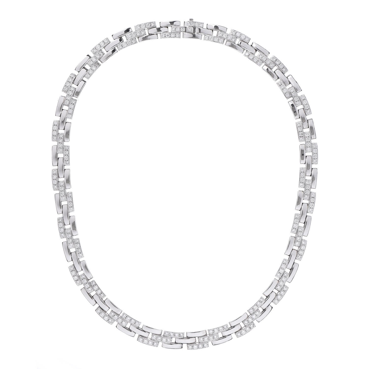 Cartier 18K White Gold Diamond Maillon Panthere Paved Necklace 3 of 5