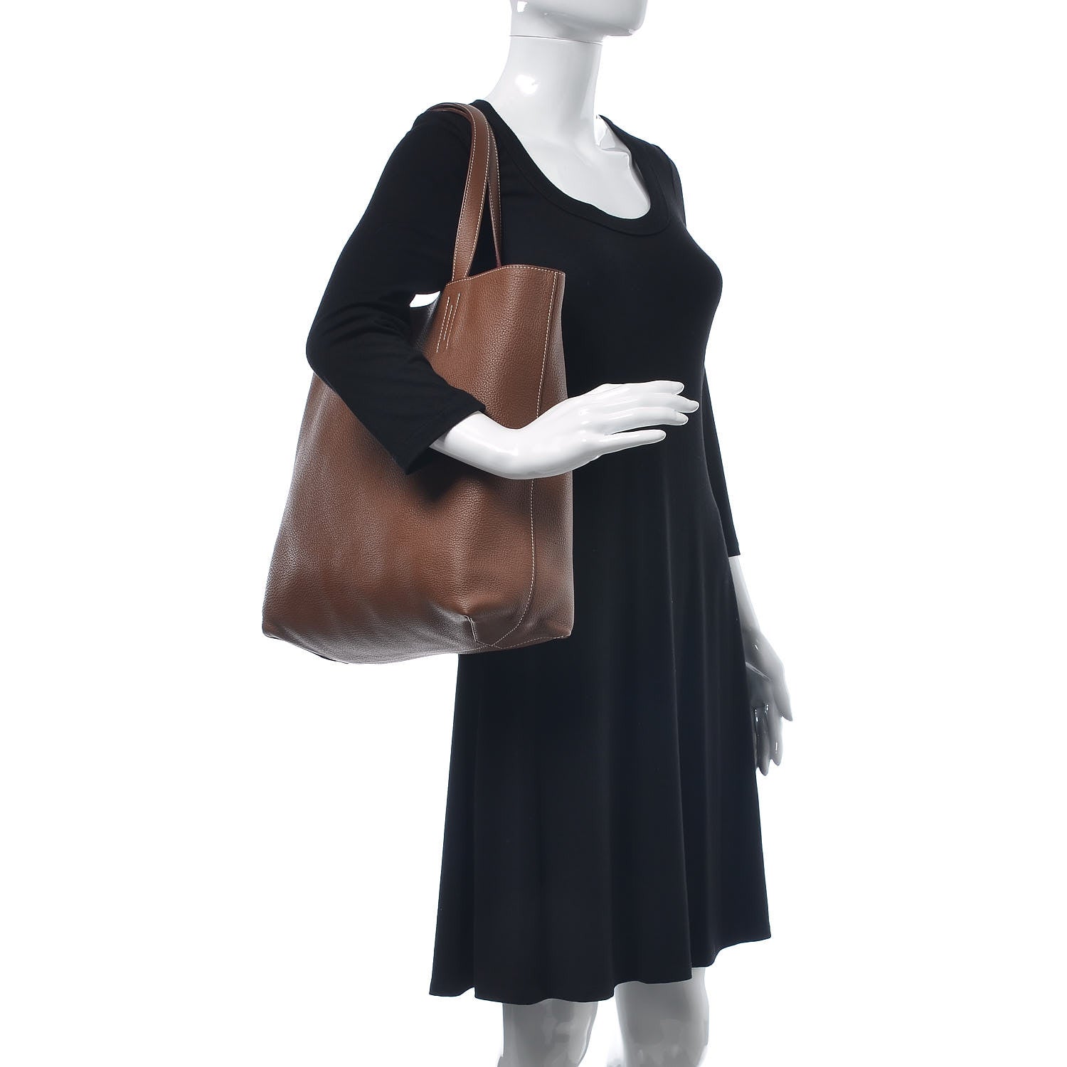 Hermes Taurillon Clemence Double Sens 36 Reversible Tote Marron Tosca 2 of 11