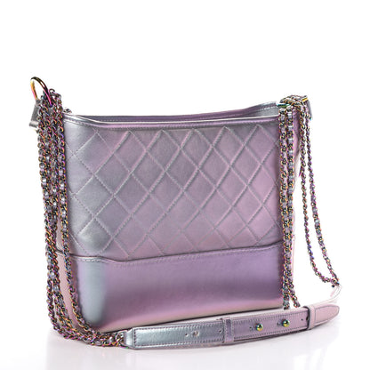 Chanel Iridescent Lambskin Calfskin Quilted Medium Gabrielle Hobo Light Purple 3 of 10