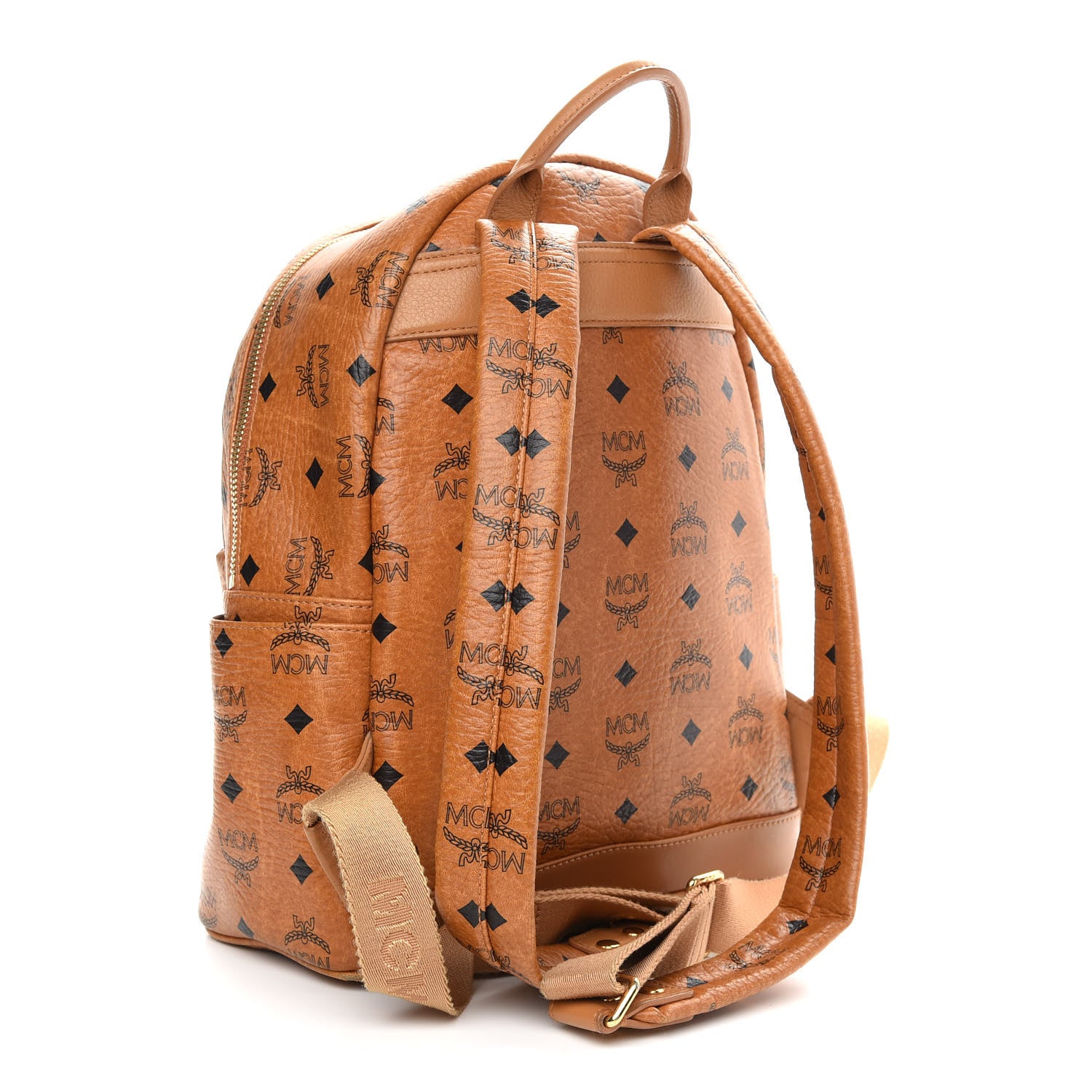 MCM Visetos Small Sprinkle Stud Stark Backpack Cognac 3 of 9