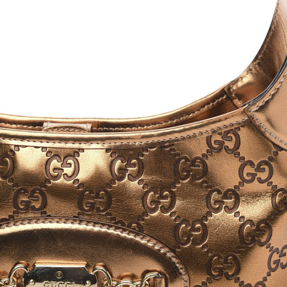 Gucci Metallic Guccissima Punch Hobo Bronze 13 of 13