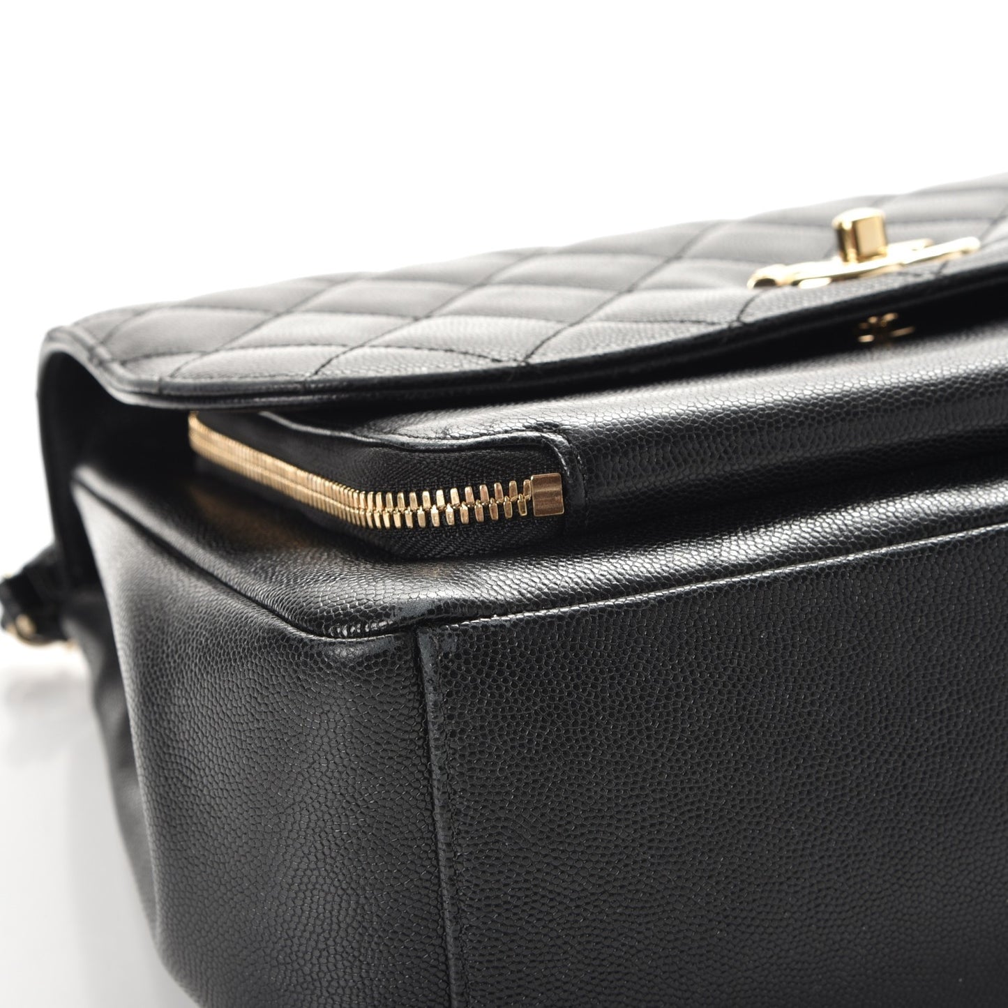 Caviar Quilted Large Business Affinity Flap Black
