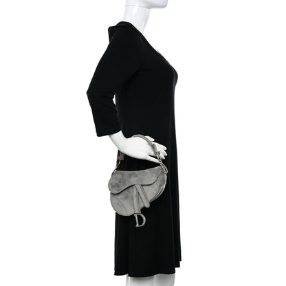 Christian Dior Velvet Crystal Mini Saddle Bag Grey 2 of 11
